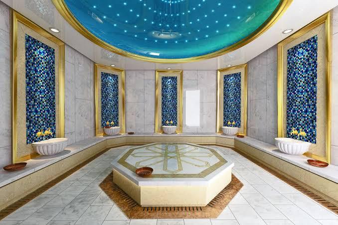 Doğal Taş ve Mermerle Tasarlanan Hamam Projeleri